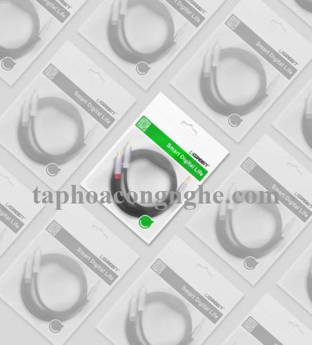 Ugreen 40844 3M màu Đen Cáp âm thanh 2 đầu Bông sen sang 3.5mm Dương đầu bọc nhôm mạ vàng AV135 30040844